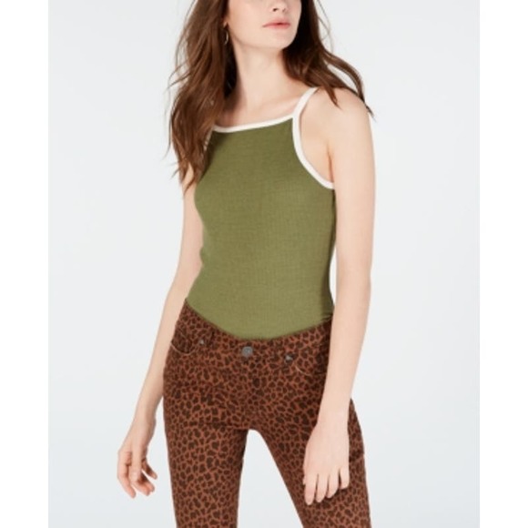 Self Esteem Ribbed Tank Top - Olive, Med - Picture 1 of 4